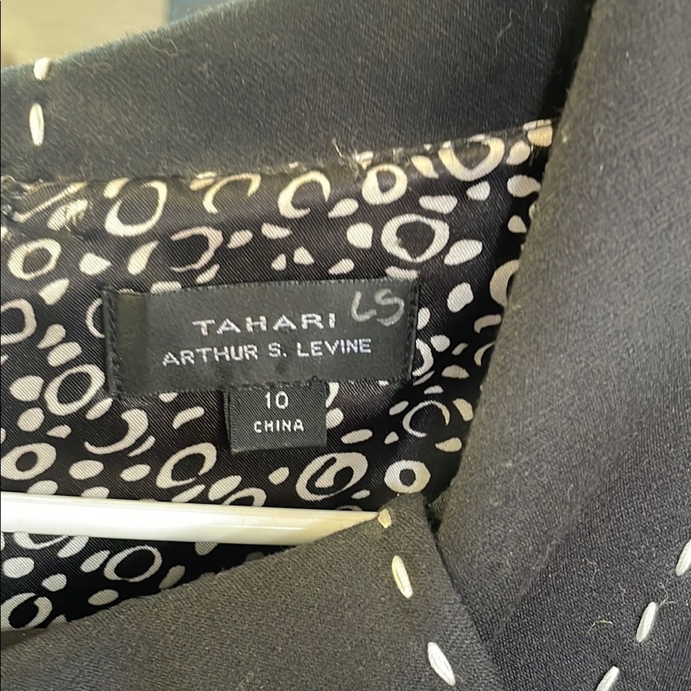 Chic Black Dress with Polka Dot Trim